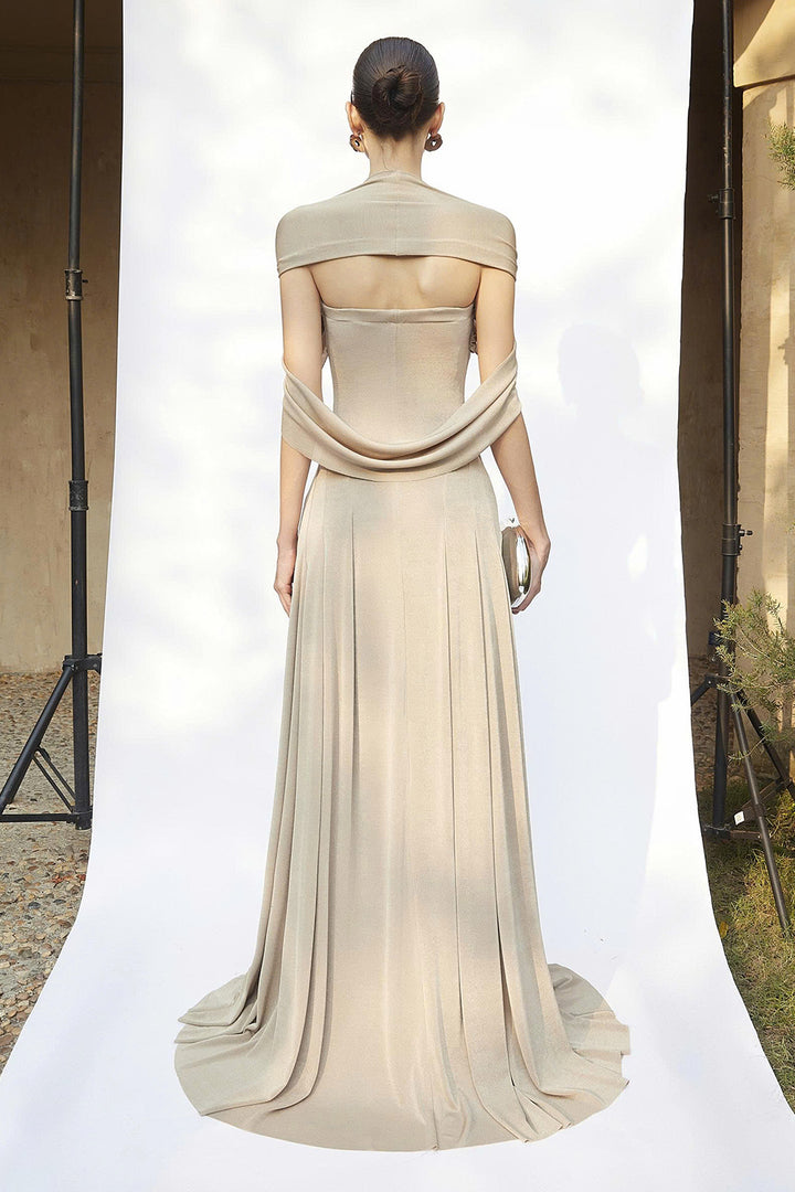 Linden Cape Sleeve Draped Maxi Dress - MEAN BLVD