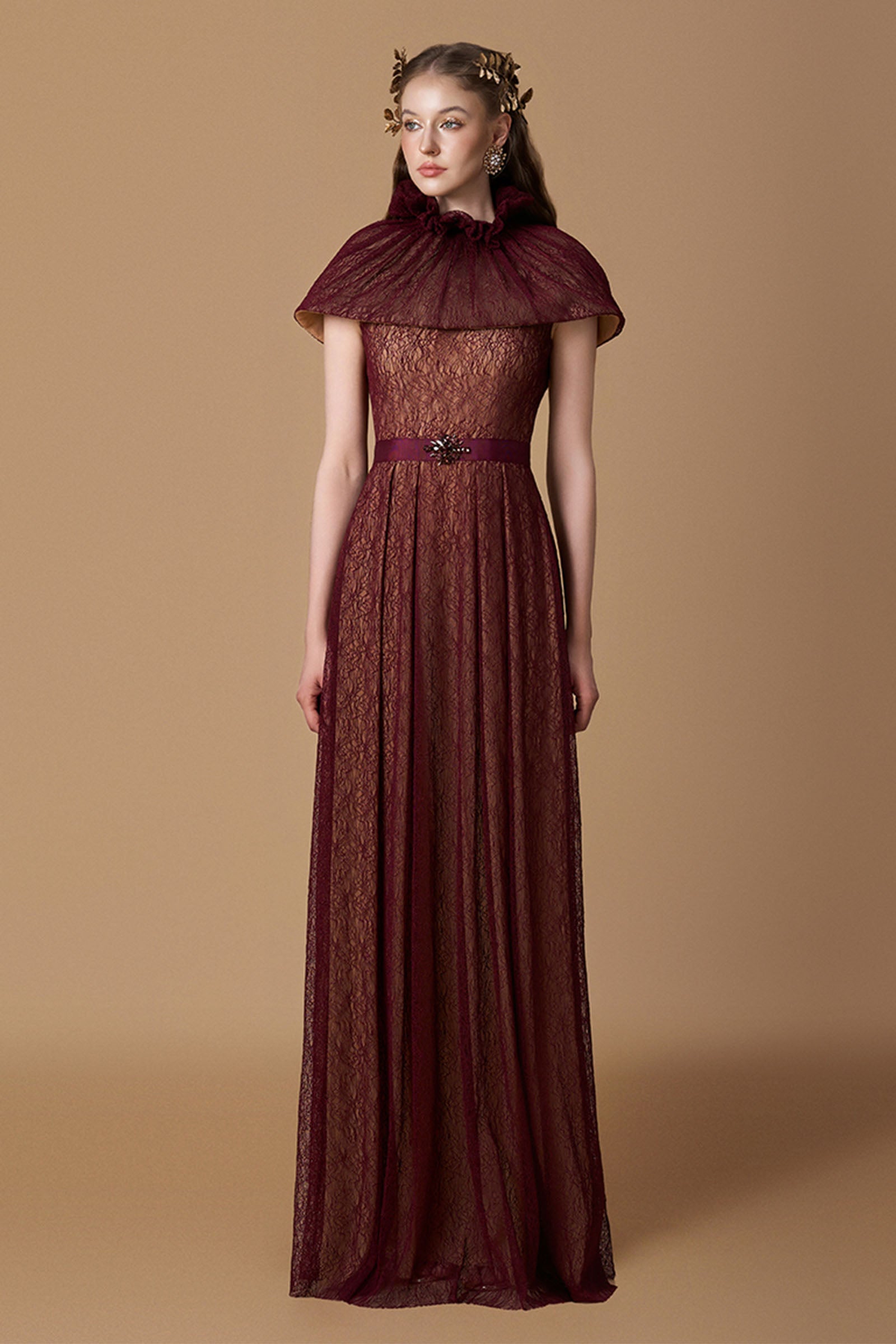 Liora Cape Sleeve Maxi Dress - MEAN BLVD