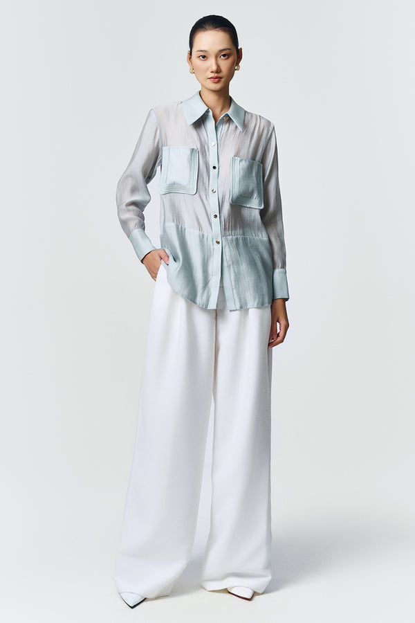 Liora Collared Chiffon Shirt - MEAN BLVD