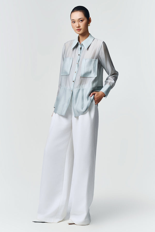 Liora Collared Chiffon Shirt - MEAN BLVD
