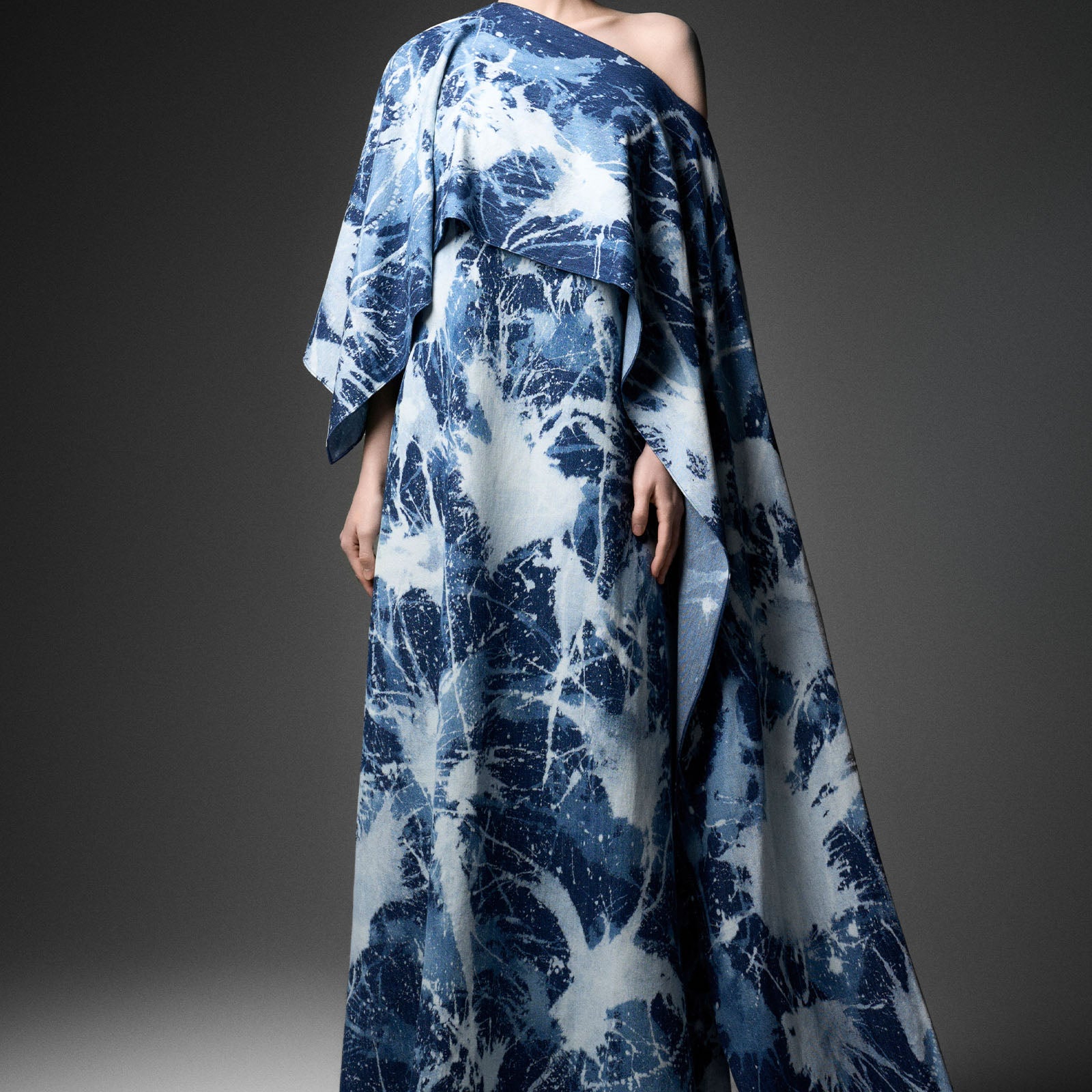 Lisière Asymmetric Neck Maxi Dress - MEAN BLVD
