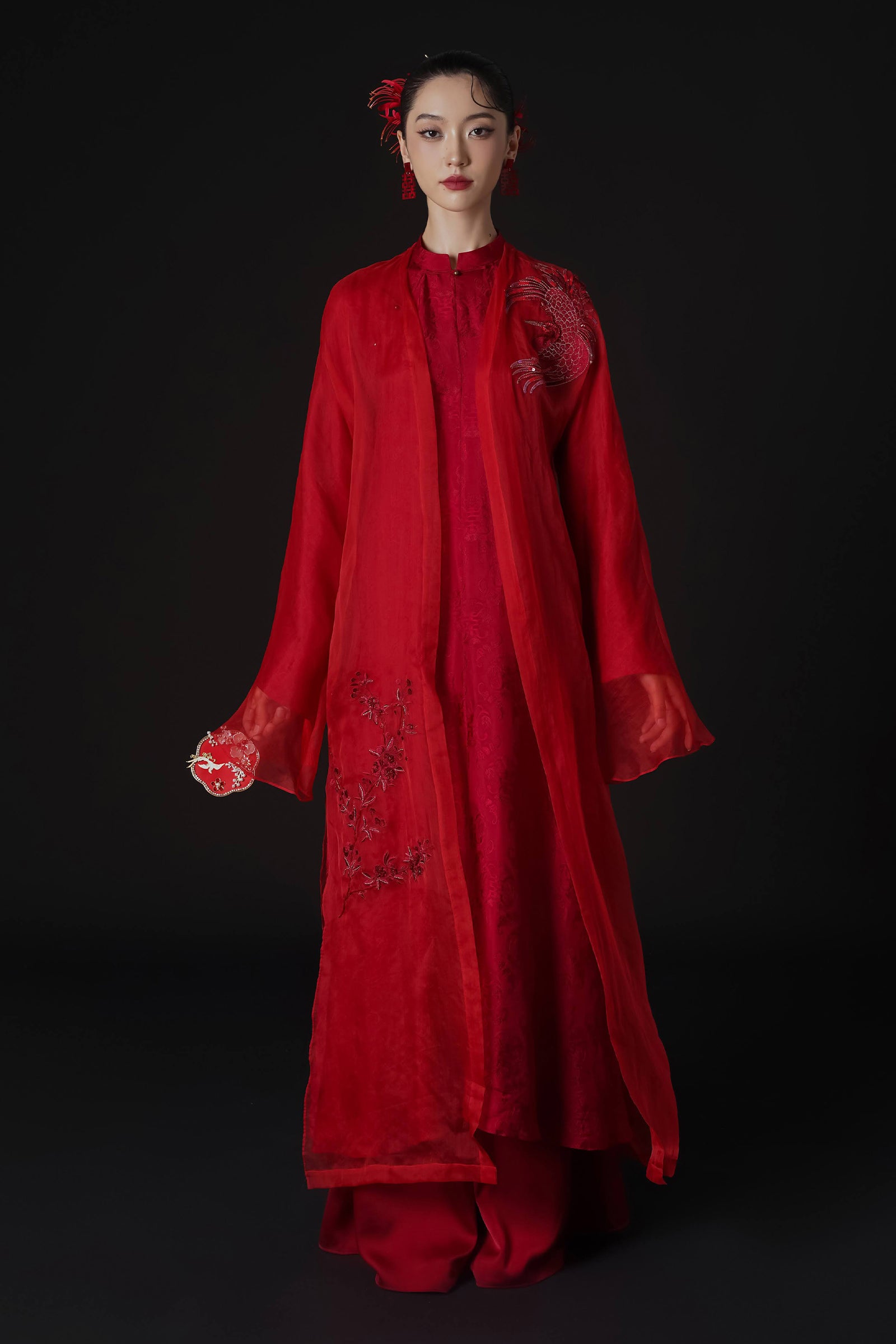 Hy Loan Straight Silk Ao Dai Set