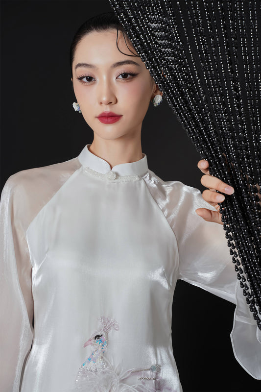 Ngu Loan Straight Sequin Ao Dai Set
