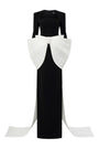 Cameron Sheath Bow Tie Crepe Floor Length Dress