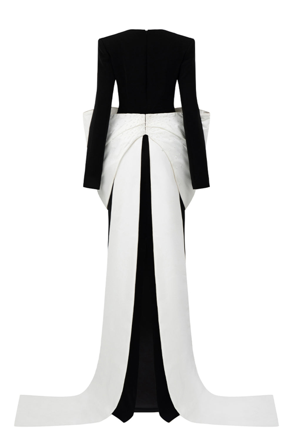 Cameron Sheath Bow Tie Crepe Floor Length Dress