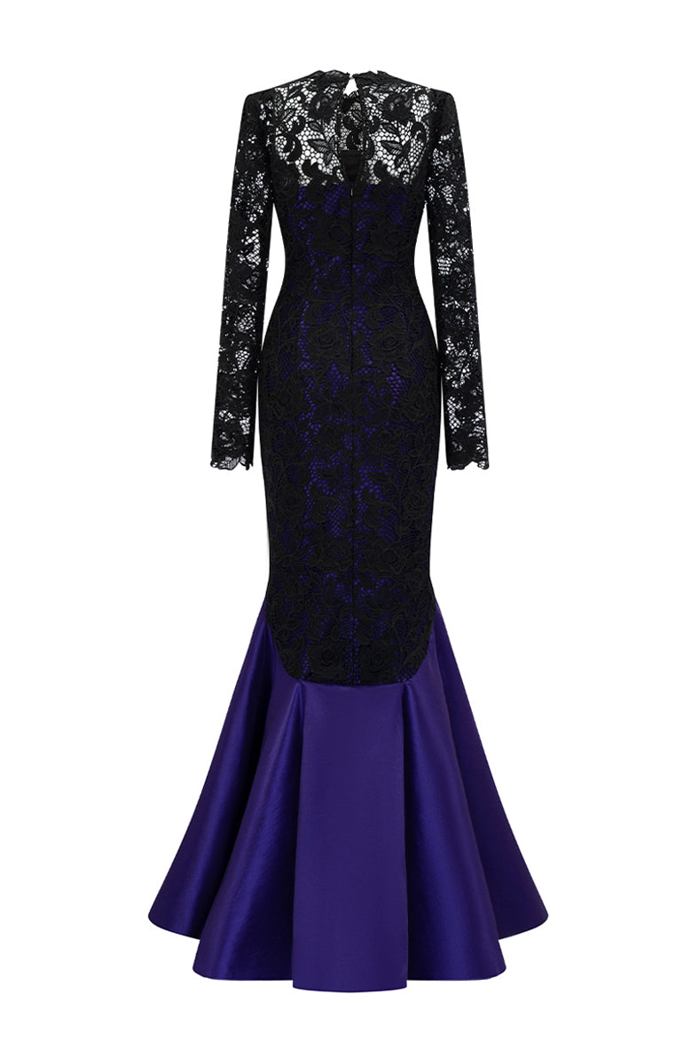 mermaid maxi dress Women's Alyssa Mermaid Maxi Dress XS/S/M/L/XL/XXL/Customize Black & Purple/Black & Red/Black & Green/Black MEAN BLVD Black & Purple / XL