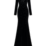 Miriam Mermaid Stone Velvet Floor Length Dress