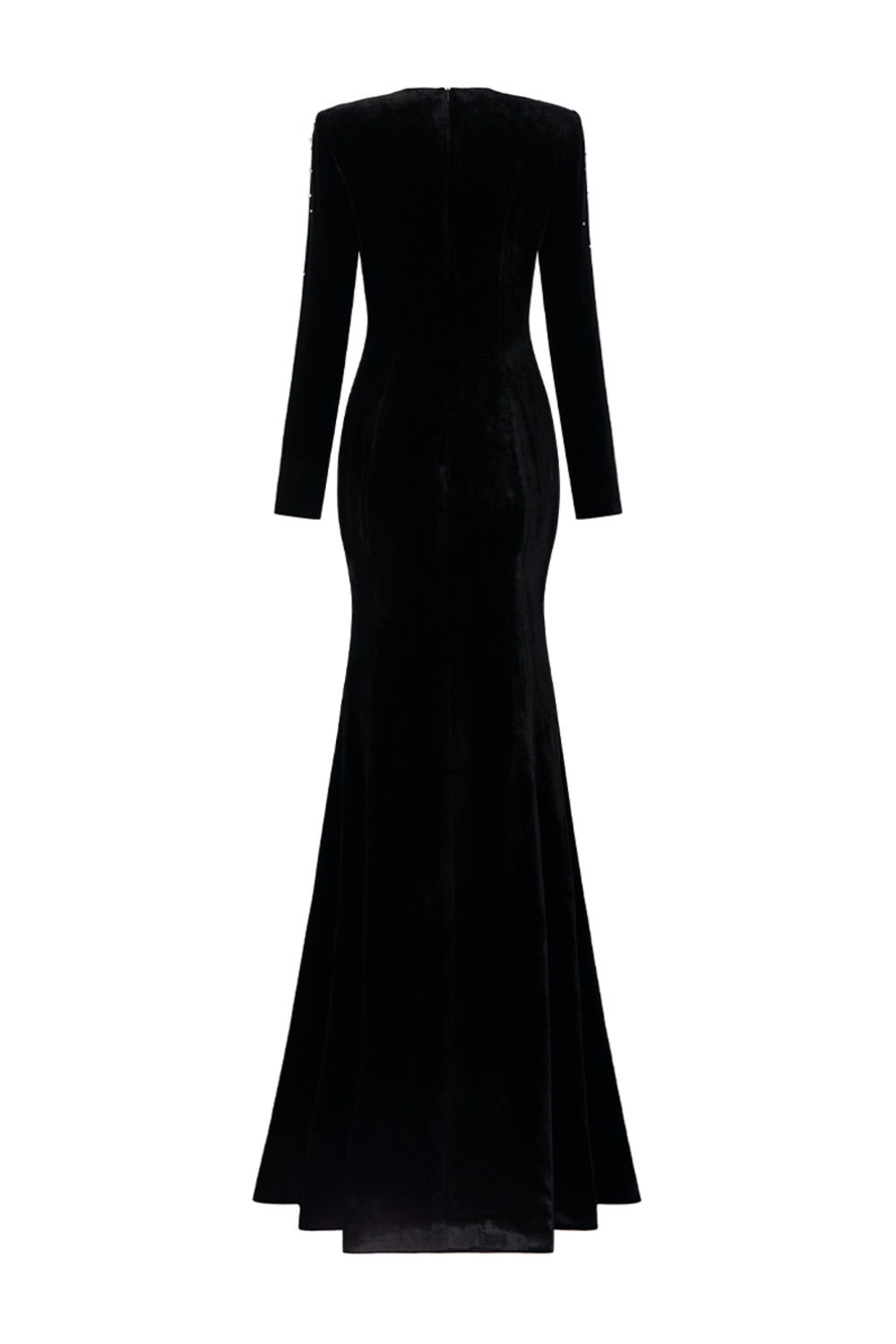 Miriam Mermaid Stone Velvet Floor Length Dress