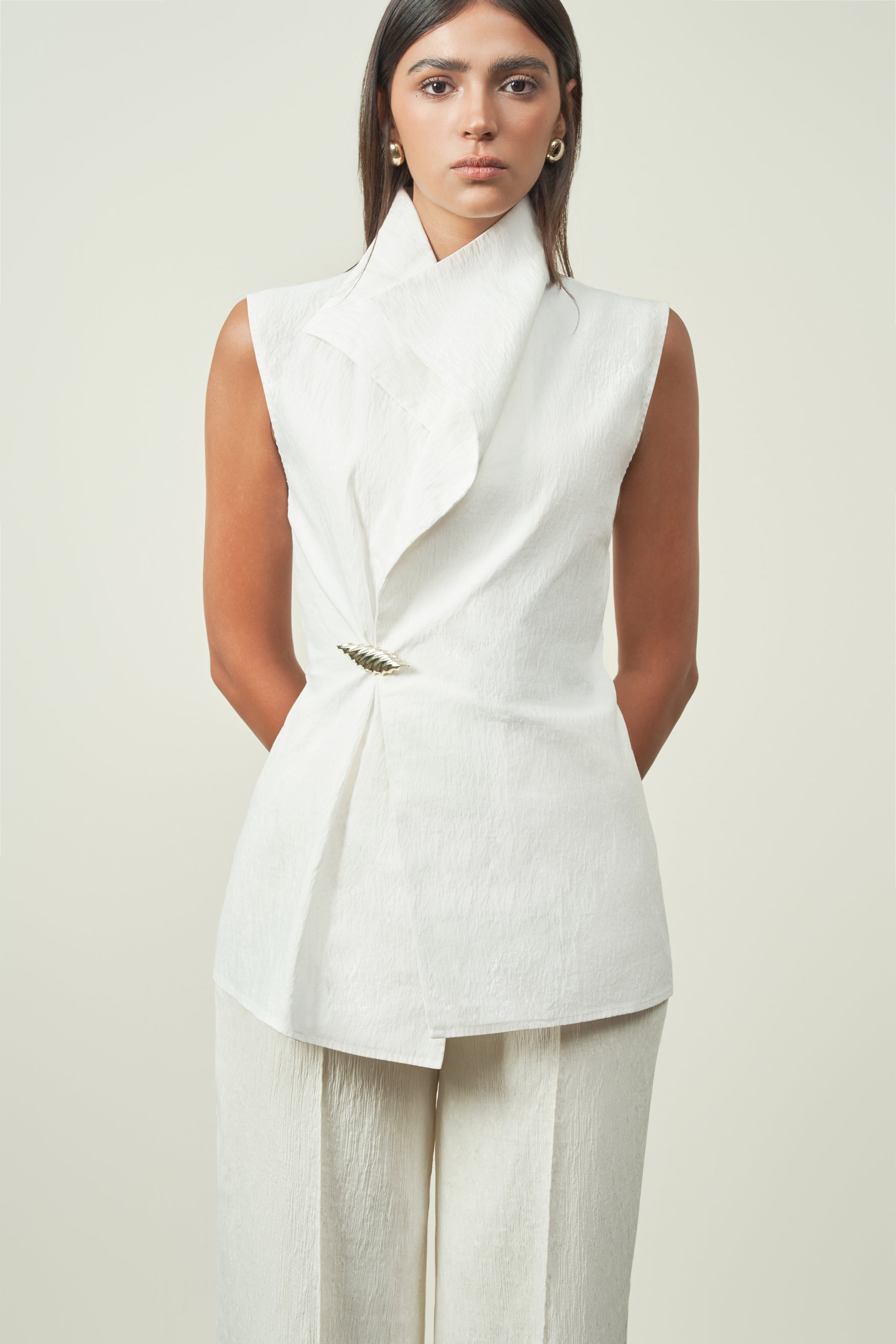 Anh Ngoc Sheath Crossover Chenille Top