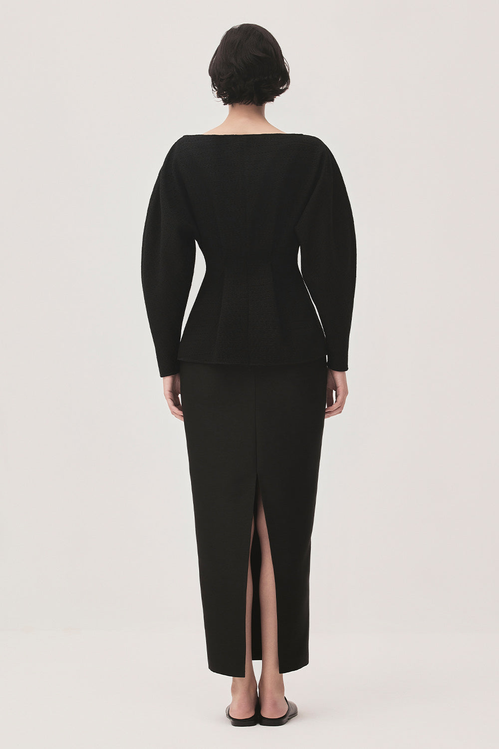 Tam Hourglass Boat Neck Tweed Top