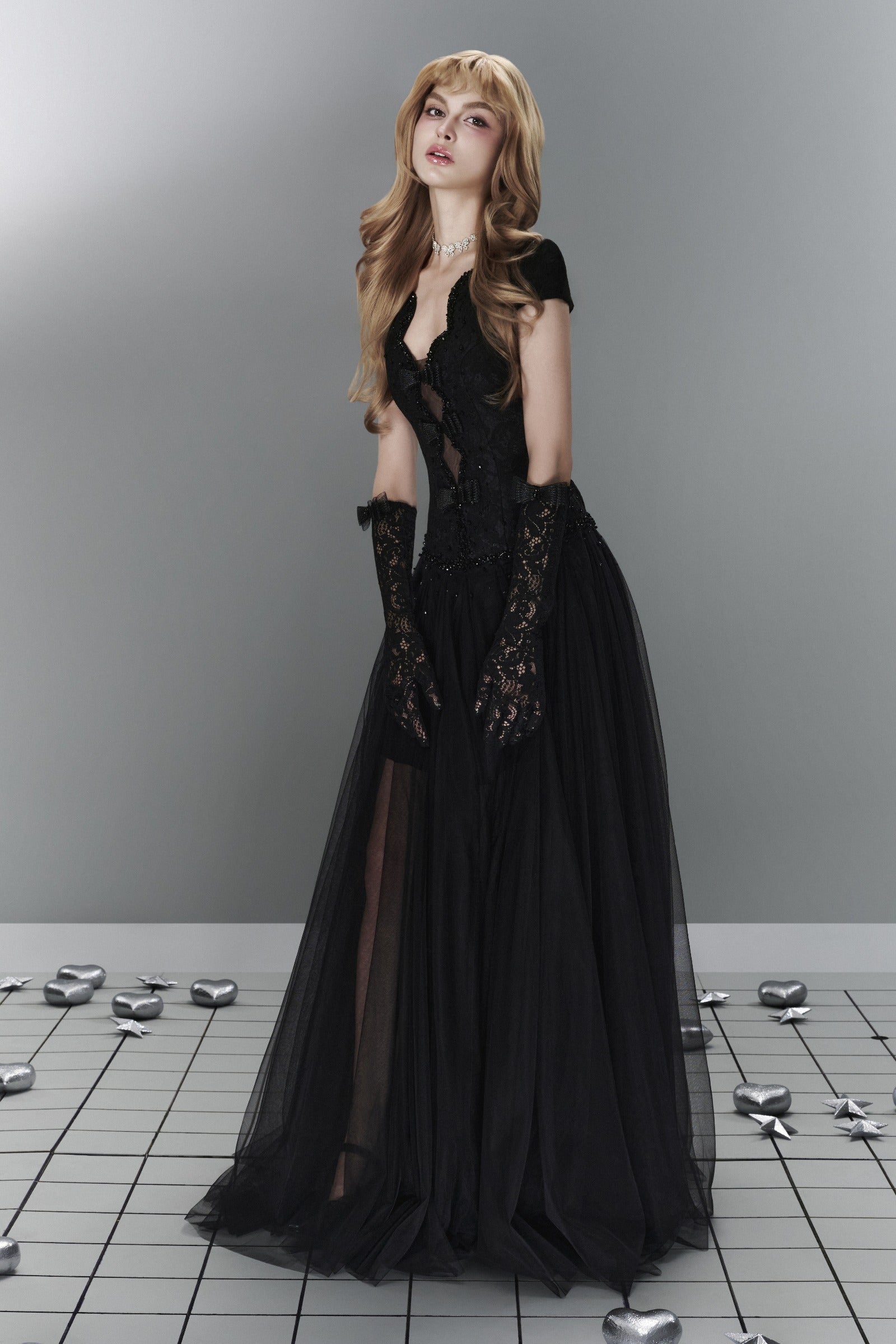 Eclipsed Keyhole Neck Maxi Dress
