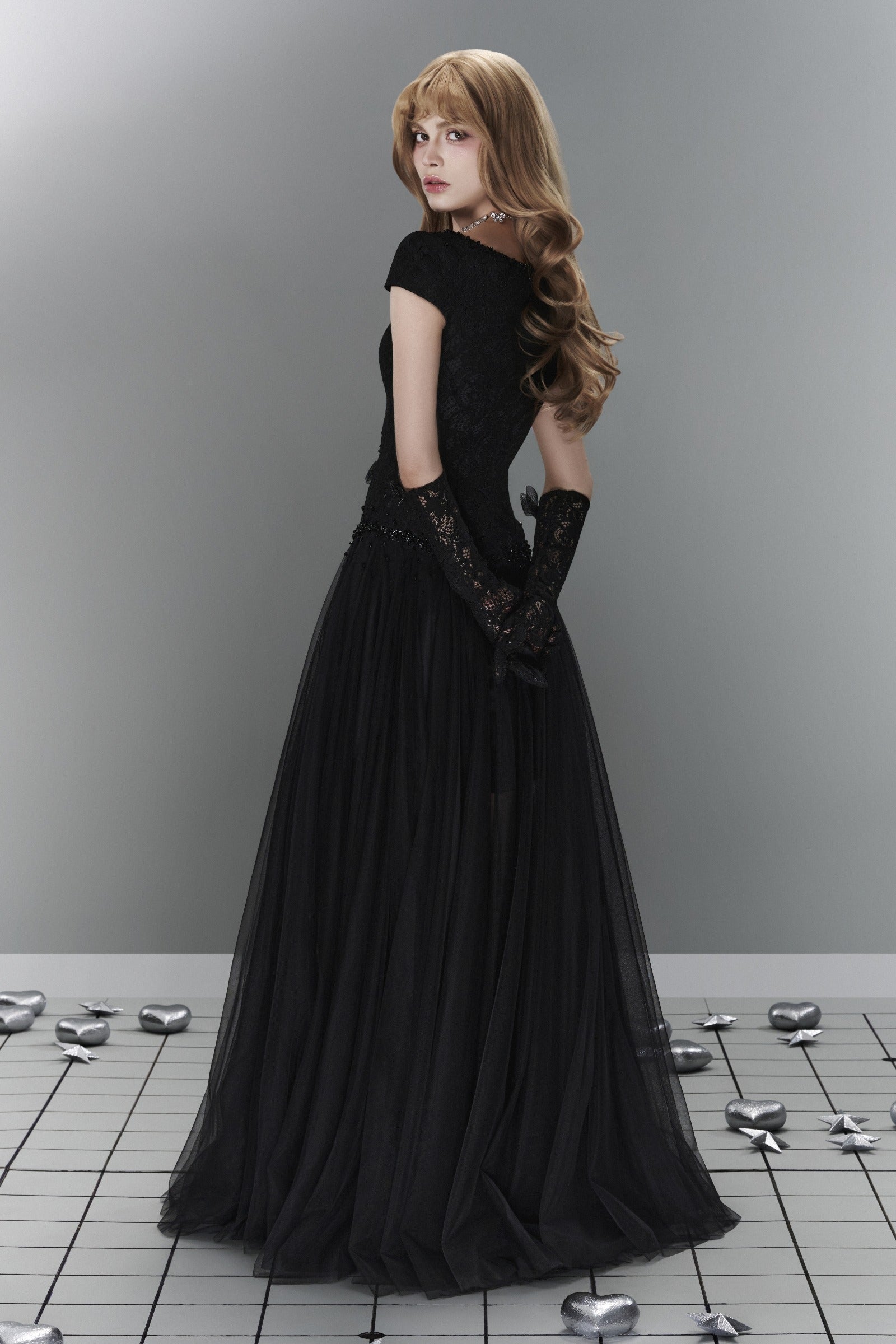 Eclipsed Keyhole Neck Maxi Dress