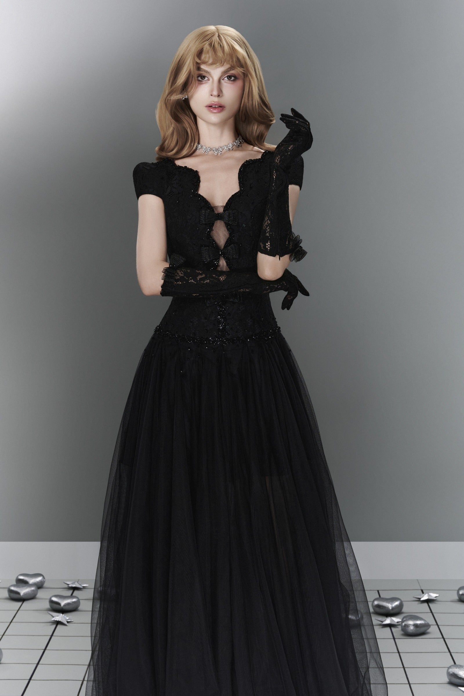 Eclipsed Keyhole Neck Maxi Dress