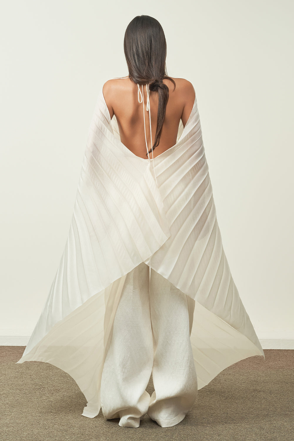 Giao Straight Wide Leg Ribbed Cotton Pants