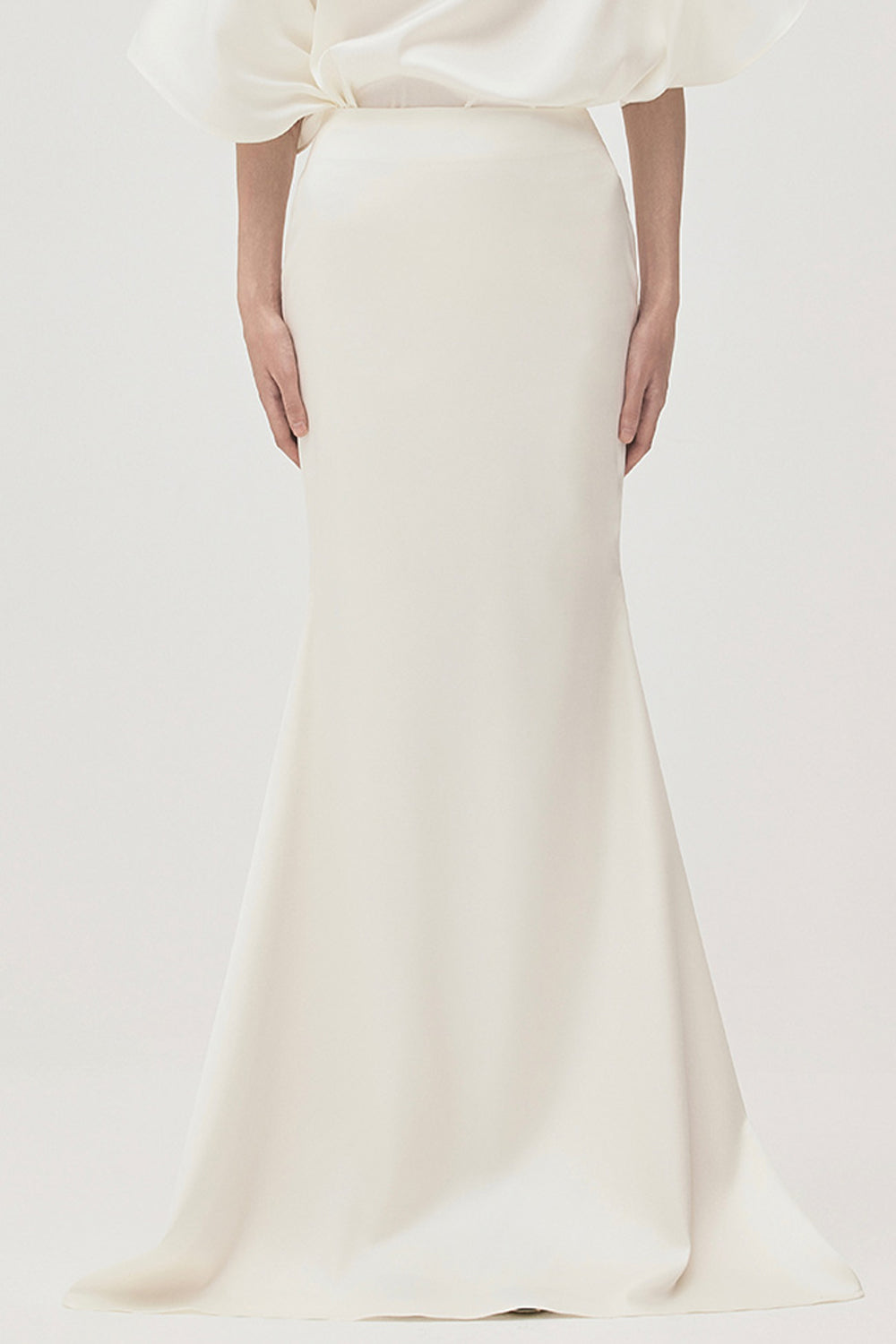 Kieu Trumpet Asymmetric Satin Maxi Skirt