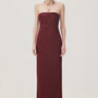 Linh Sa Sheath Sleeveless Satin Maxi Dress