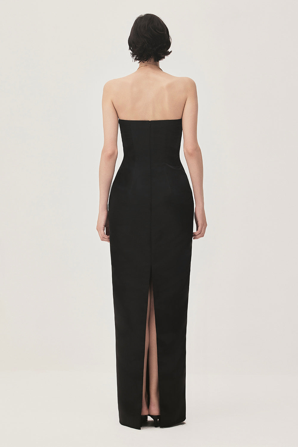 Linh Sa Sheath Sleeveless Satin Maxi Dress