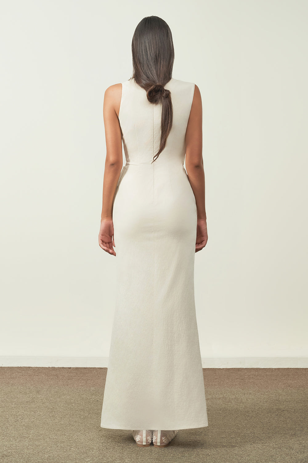 Yen Sa Mermaid Draped Chenille Maxi Dress