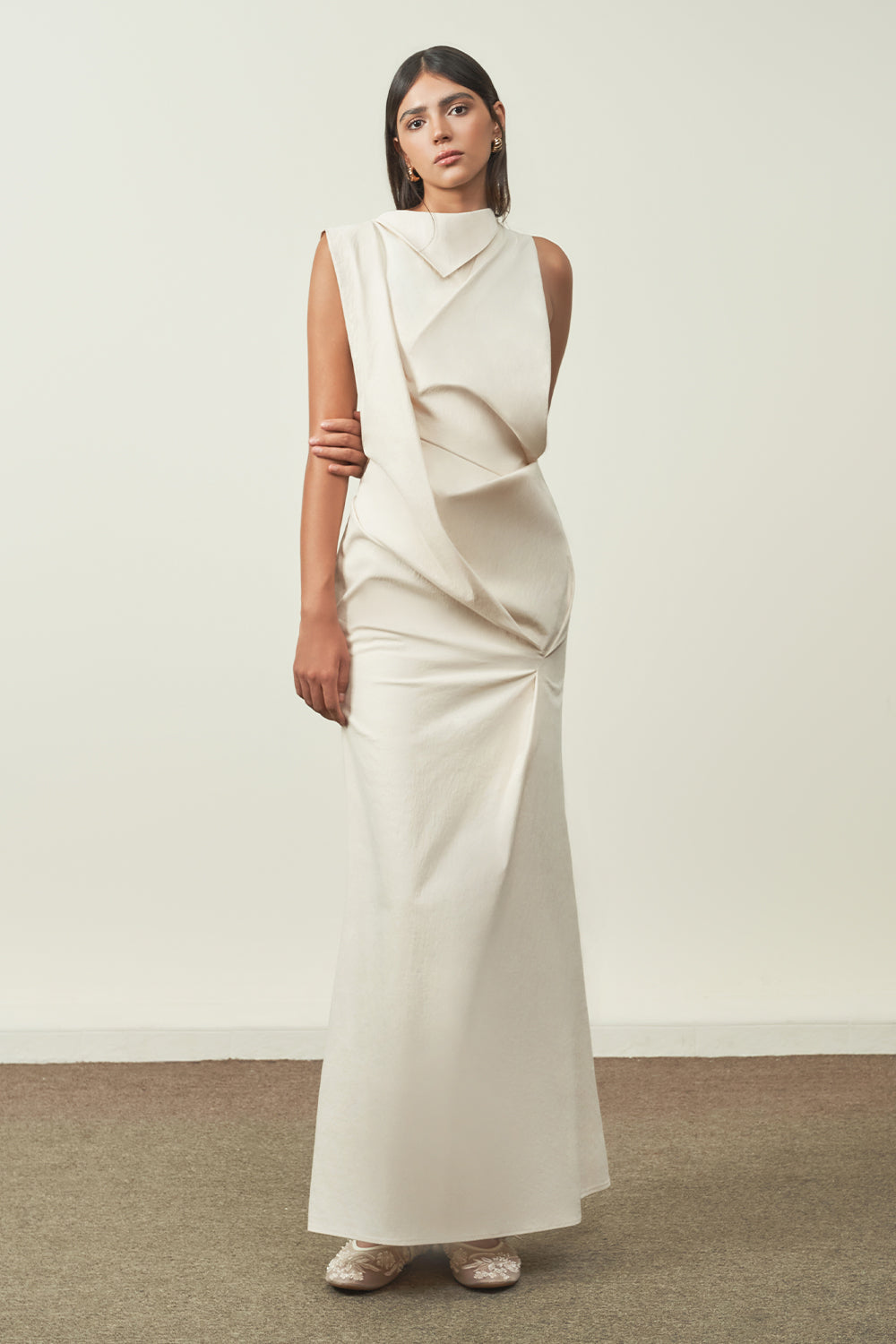 Yen Sa Mermaid Draped Chenille Maxi Dress