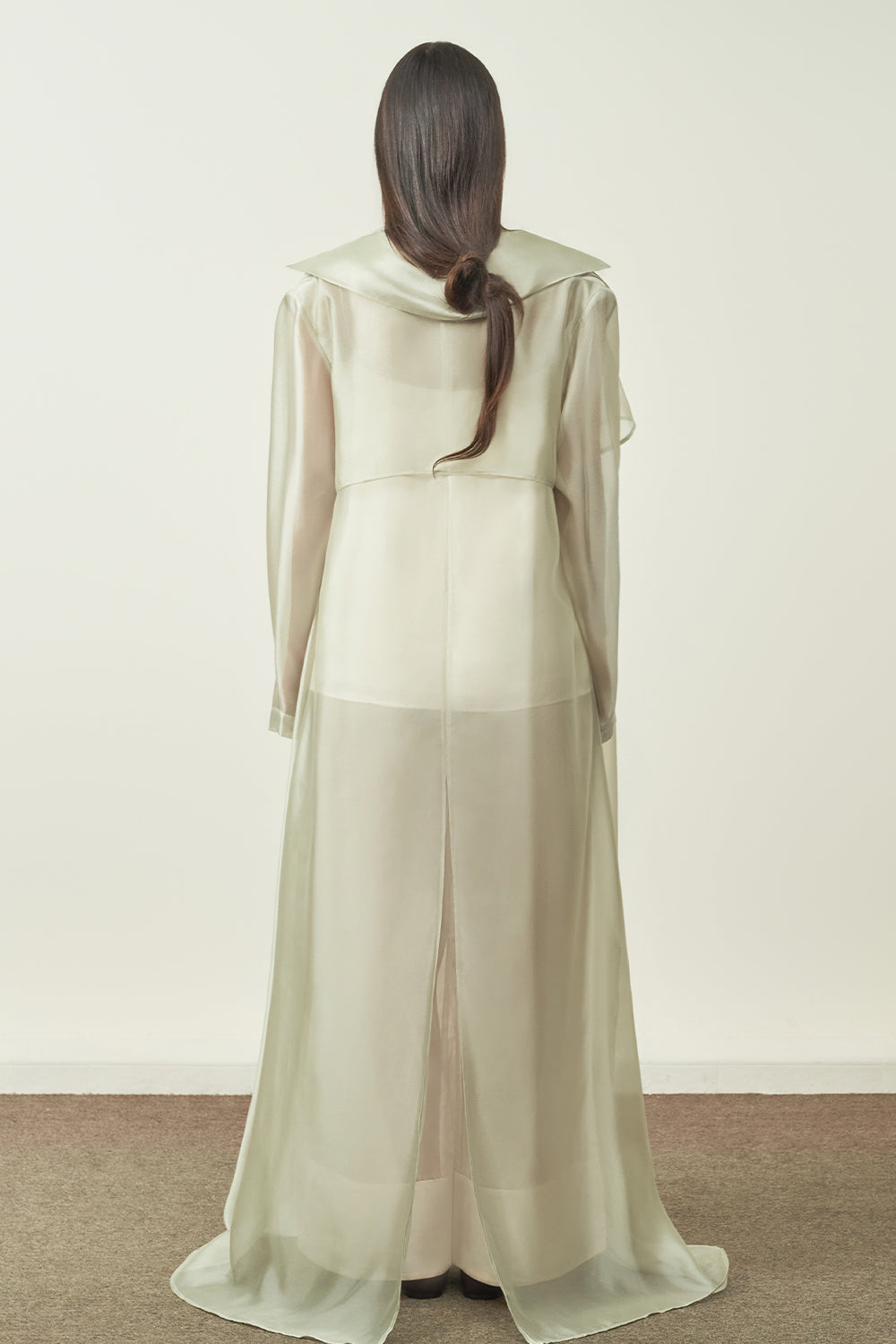 Linh Yen A-line Sheer Organza Maxi Pants