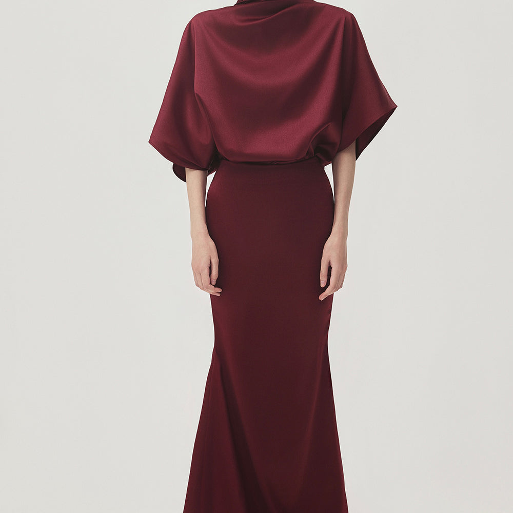 Xuan Di Straight Batwing Sleeved Satin Top