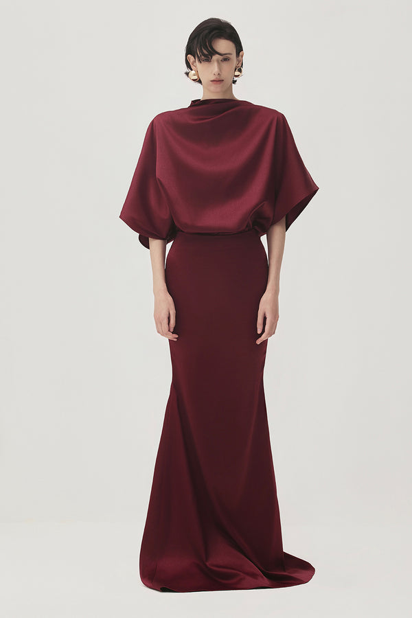 Xuan Di Straight Batwing Sleeved Satin Top