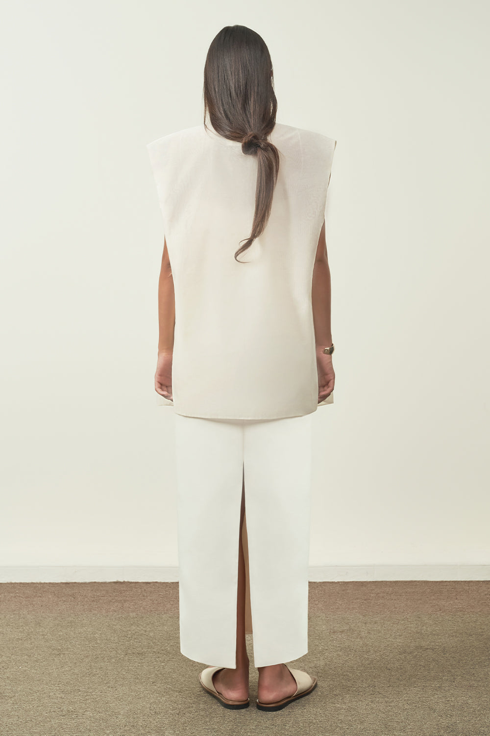 Nha Anh Straight Square Shoulder Organza Jacket