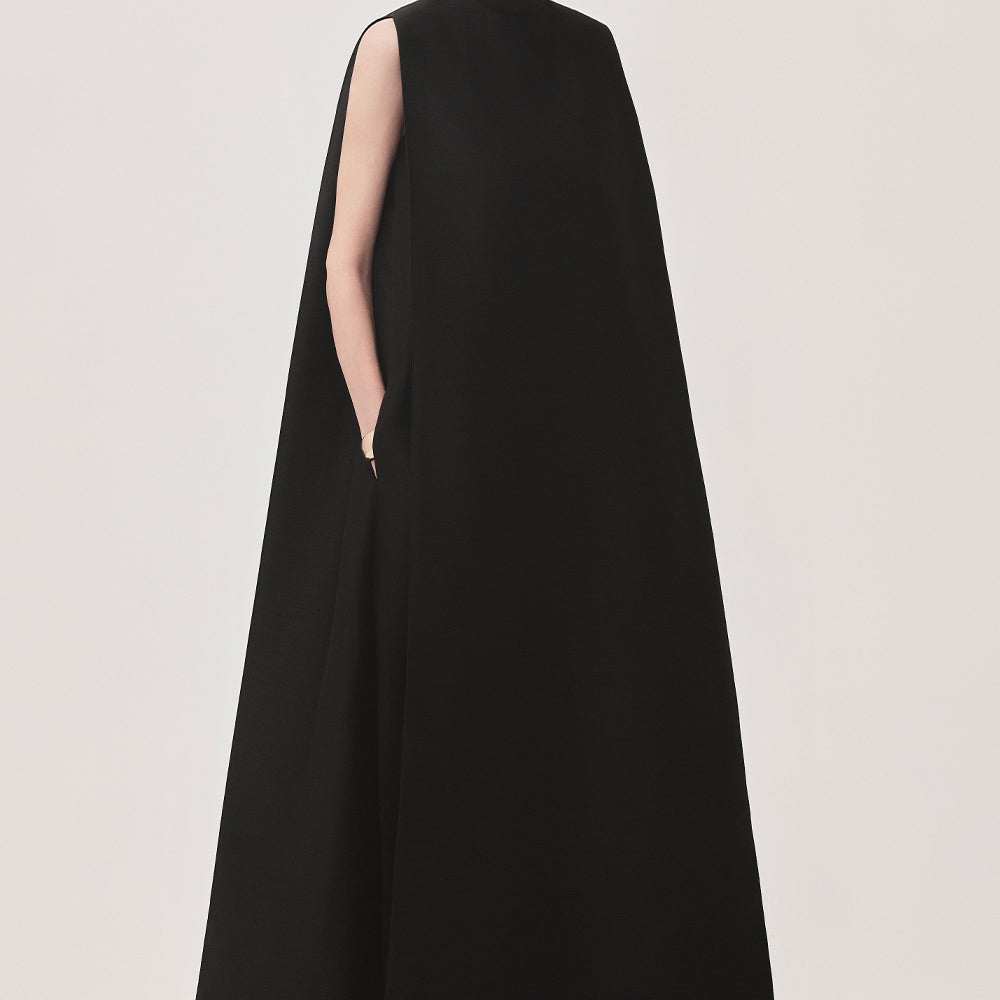 Nhat Gia Tent High Neck Taffeta Maxi Dress