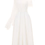 Robe A-line Asymmetric Sleeved Scuba Crepe Midi Dress
