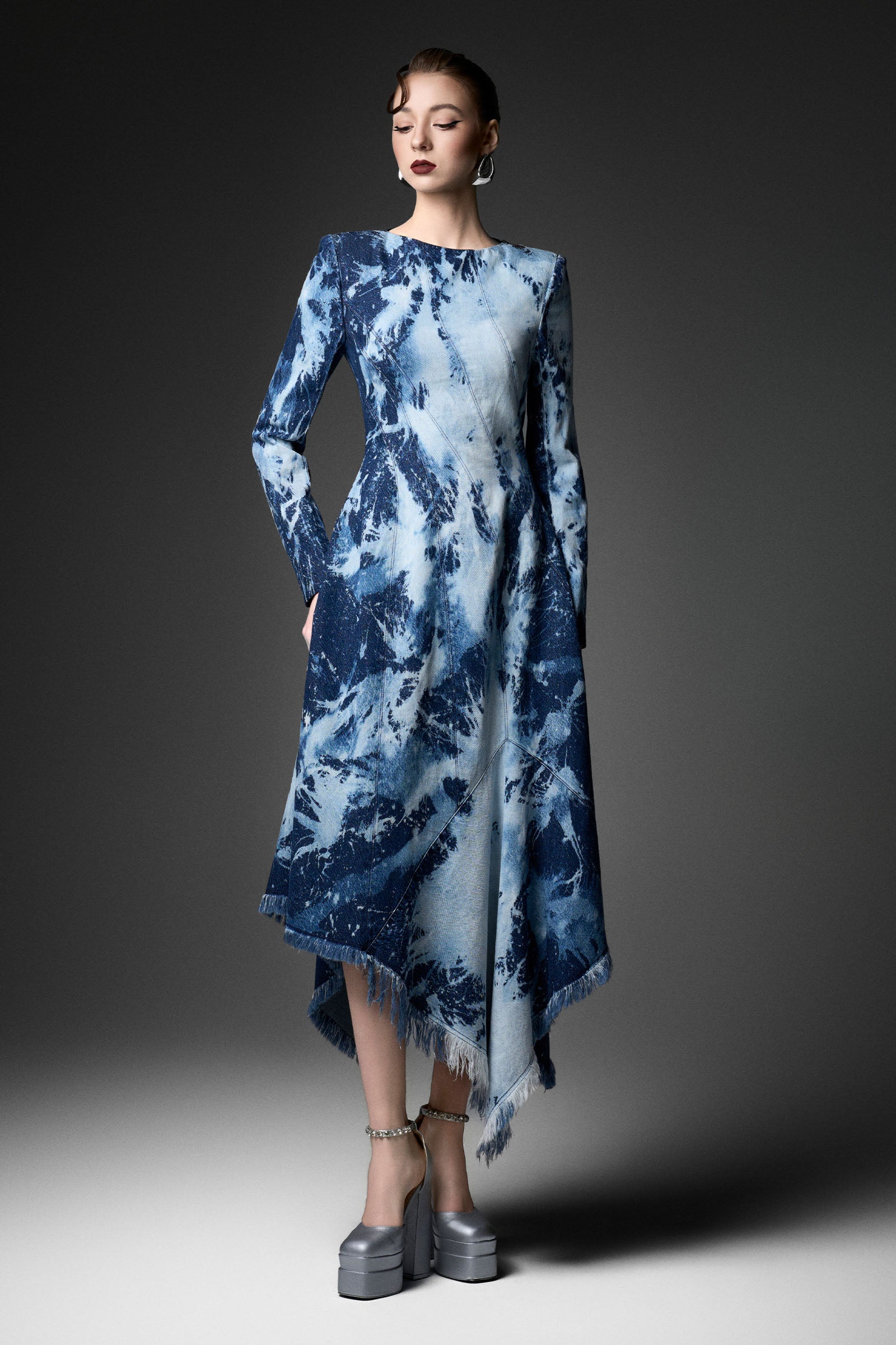 Lucent Asymmetric Midi Dress Cloud Blue / S