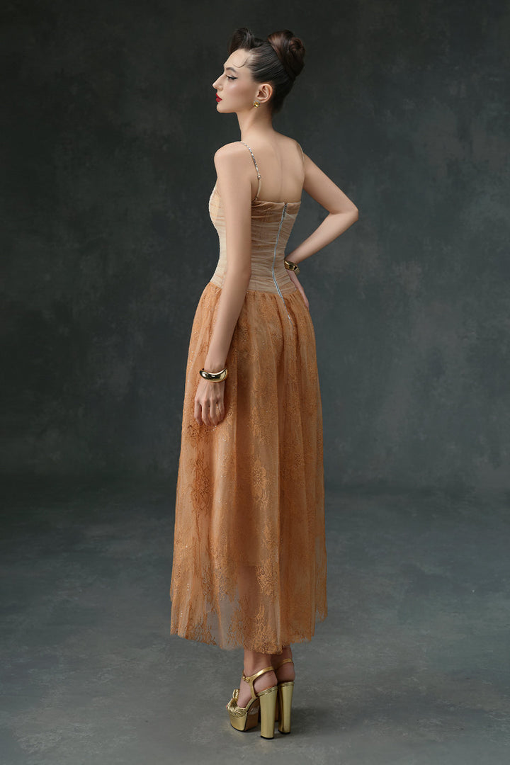 Lucian Sweetheart Button Midi Dress - MEAN BLVD