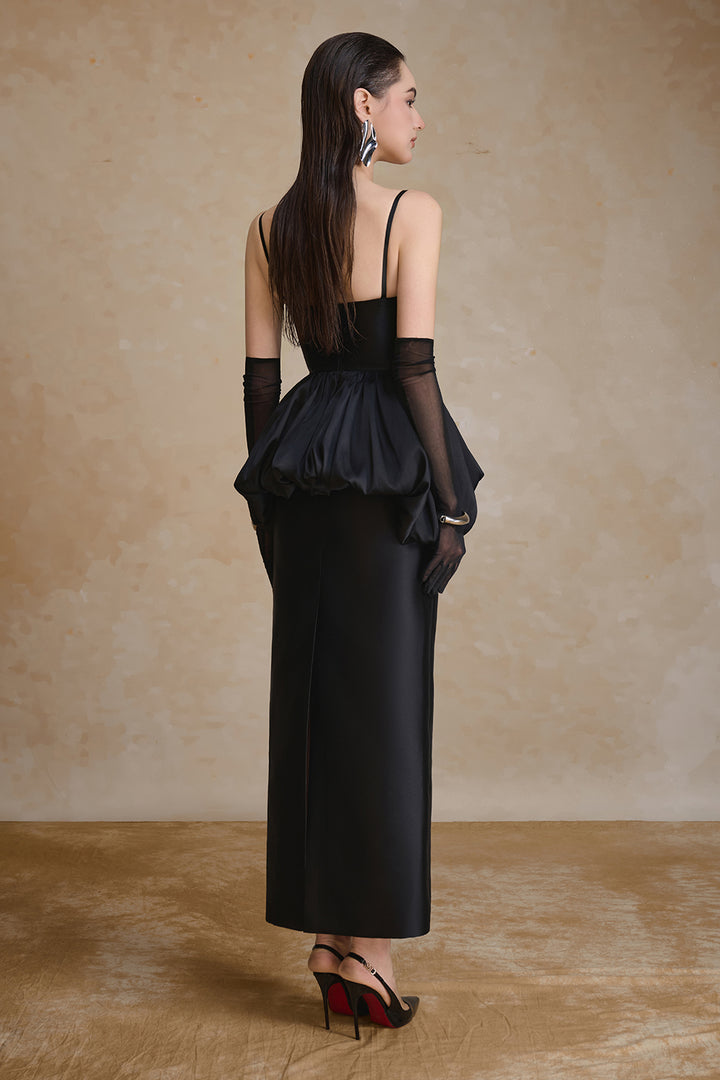 Lullaby Peplum Gathering Maxi Dress - MEAN BLVD