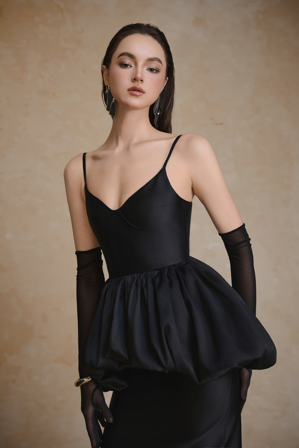 Lullaby Peplum Gathering Maxi Dress - MEAN BLVD