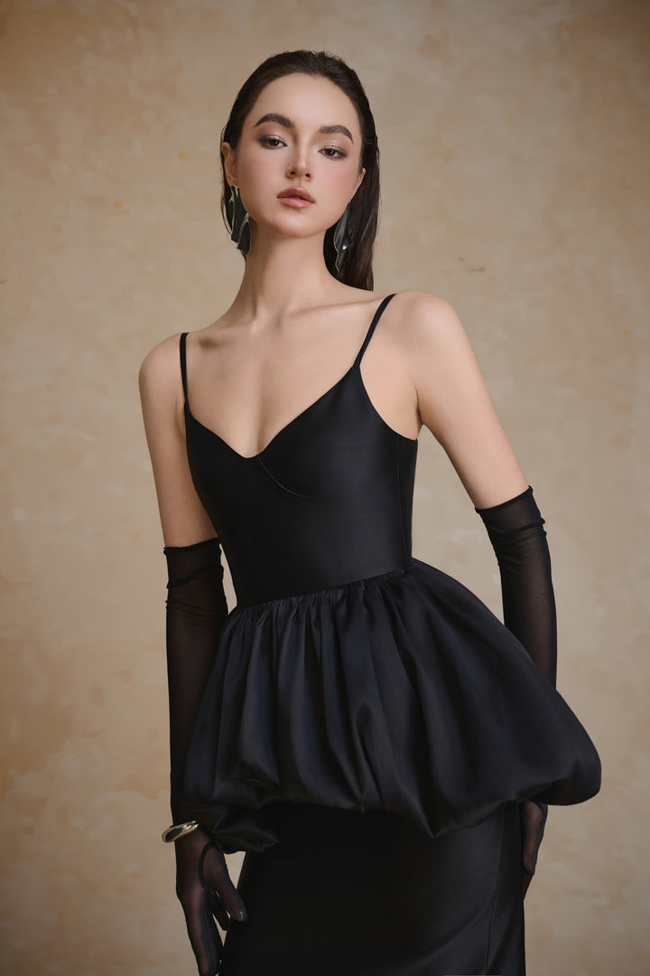 Lullaby Peplum Gathering Maxi Dress - MEAN BLVD