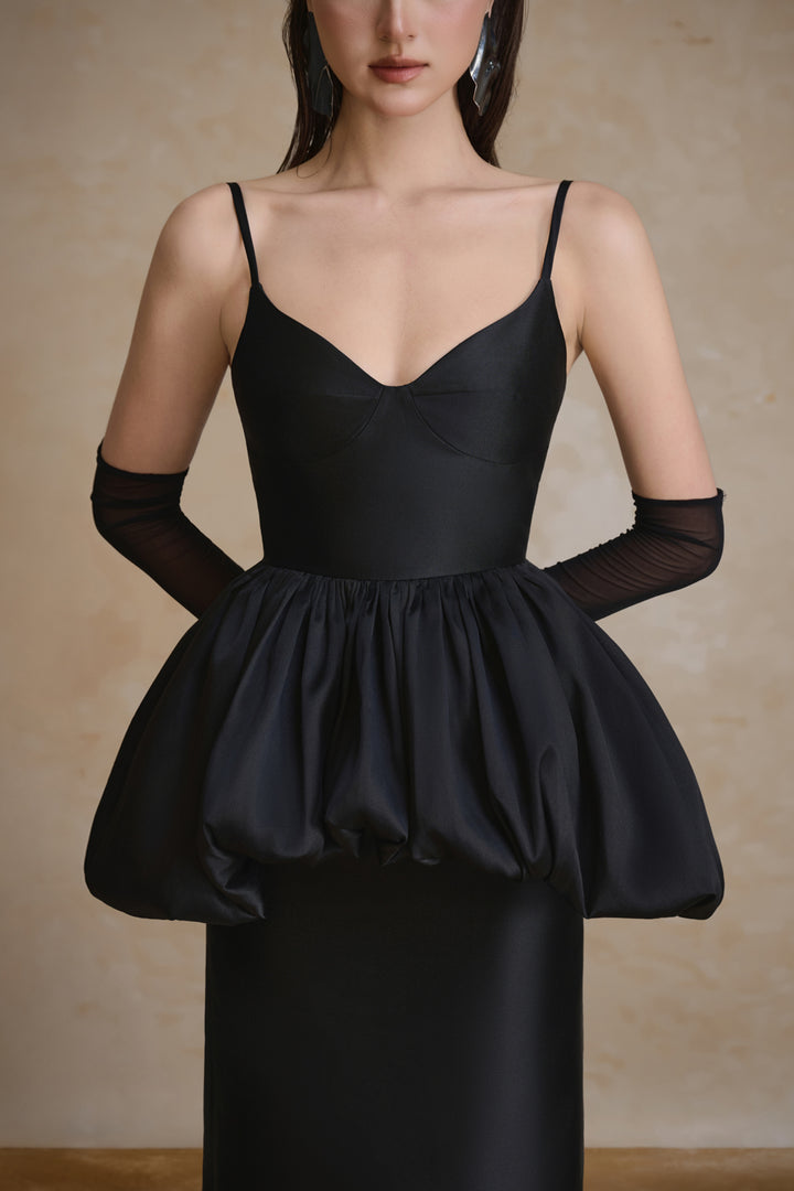 Lullaby Peplum Gathering Maxi Dress - MEAN BLVD