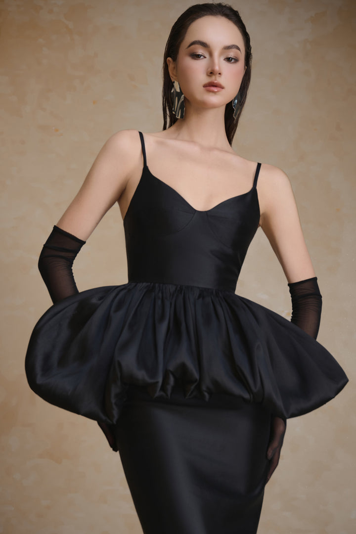 Lullaby Peplum Gathering Maxi Dress - MEAN BLVD