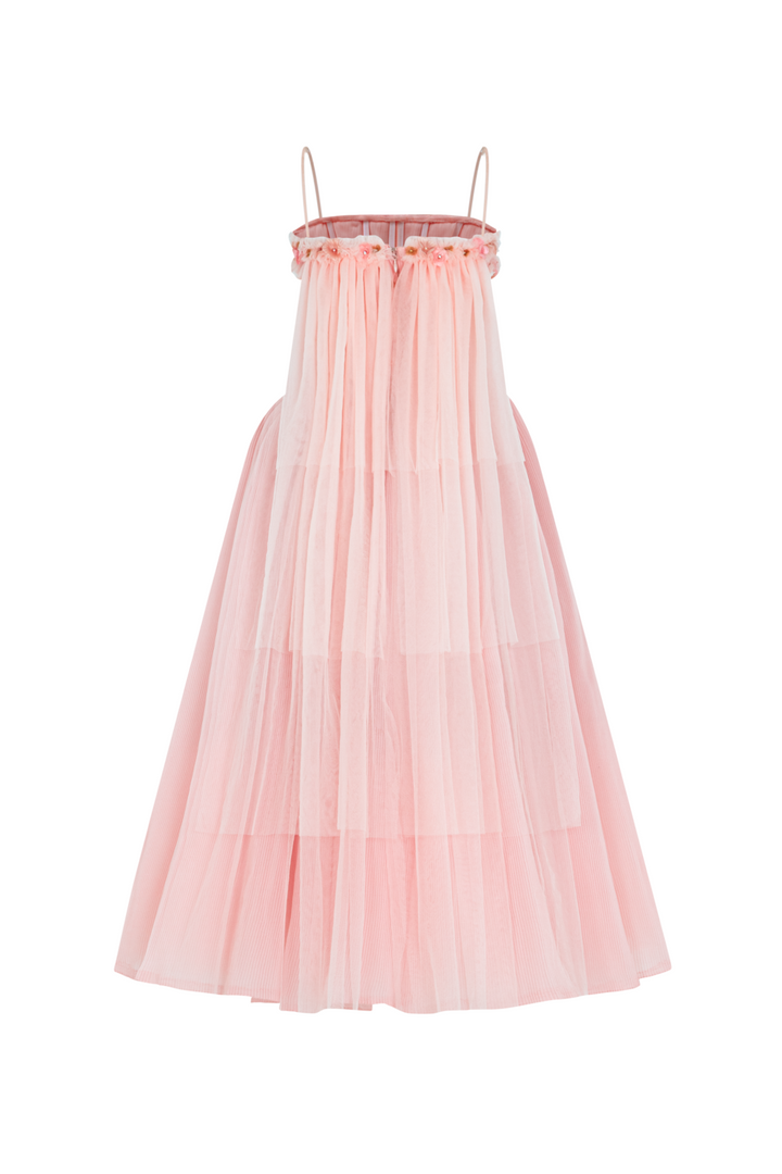 Lullaby Square Neck Applique Midi Dress - MEAN BLVD