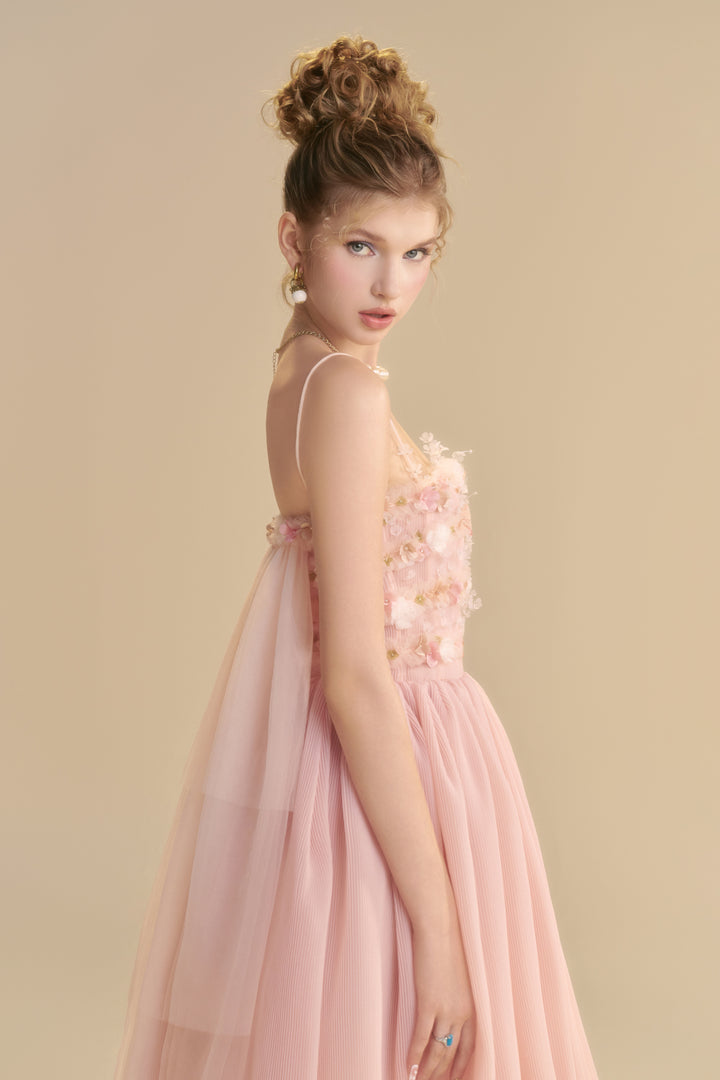 Lullaby Square Neck Applique Midi Dress - MEAN BLVD