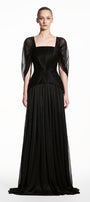 Lumine Square Neck Pleated Maxi Dress - MEAN BLVD