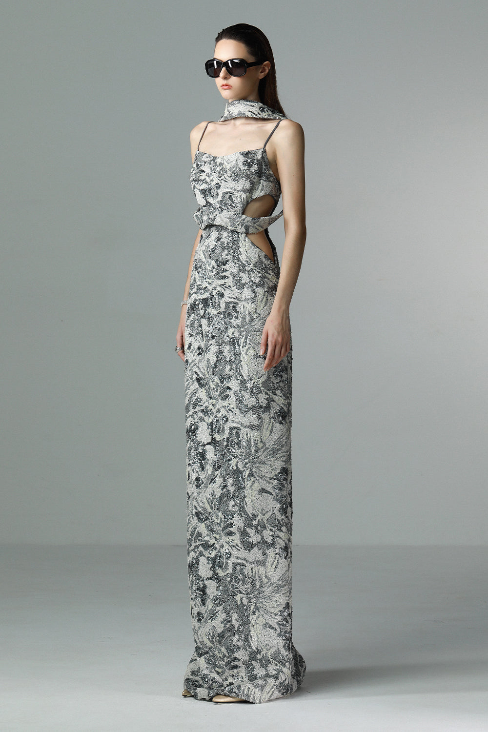 Luminescence Choker Neck Maxi Dress - MEAN BLVD