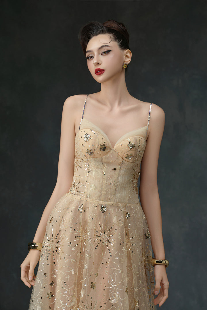 Luminous Sweetheart Sequin Midi Dress - MEAN BLVD