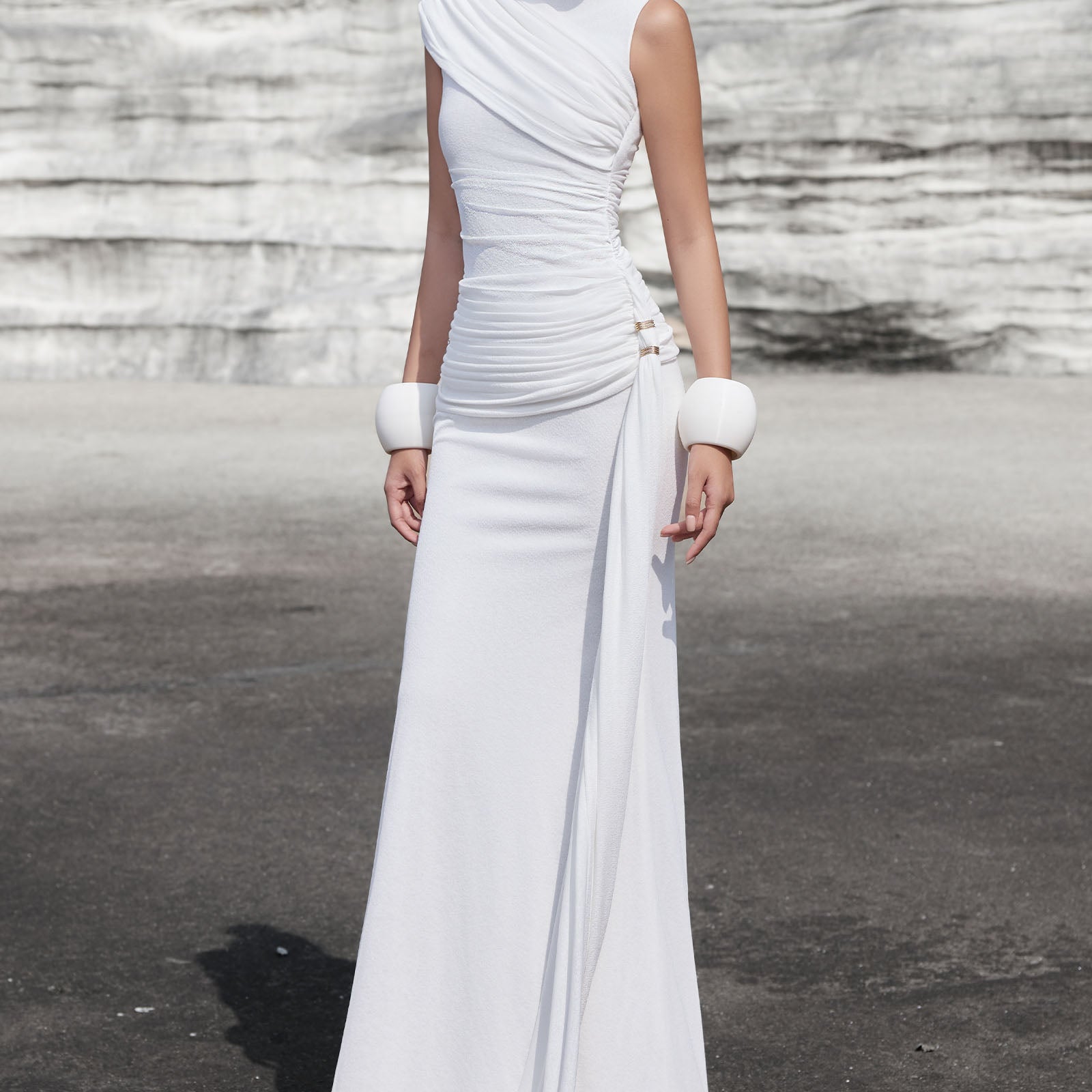 Lunéa Asymmetric Maxi Dress - MEAN BLVD