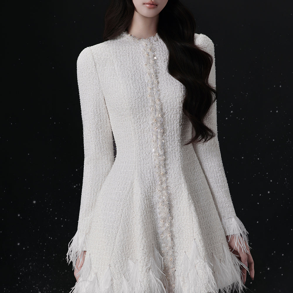Lustre Feather Mini Dress - MEAN BLVD