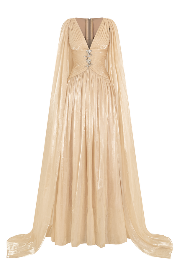 Lustre V-Neck Pin Tuck Maxi Dress - MEAN BLVD