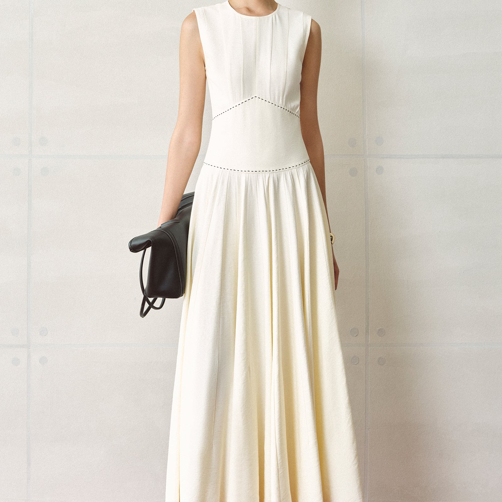 Lyra A-line Gathering Midi Dress - MEAN BLVD