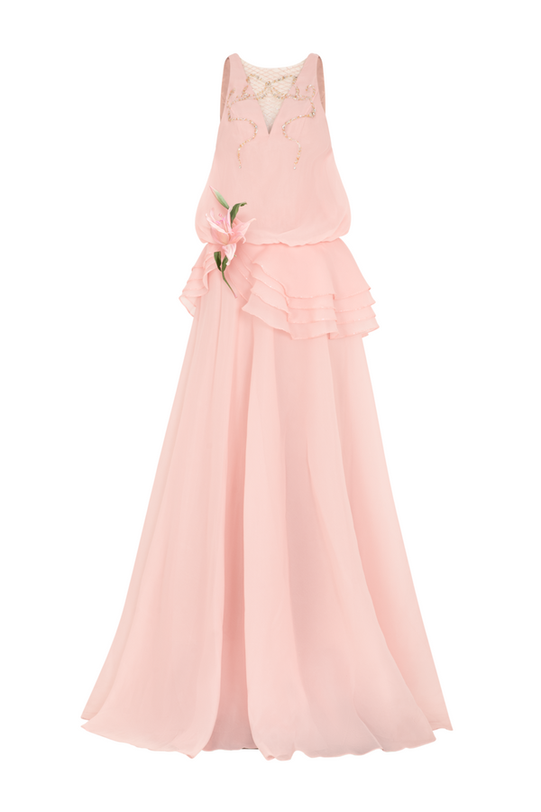 Lys Blouson Draped Maxi Dress - MEAN BLVD