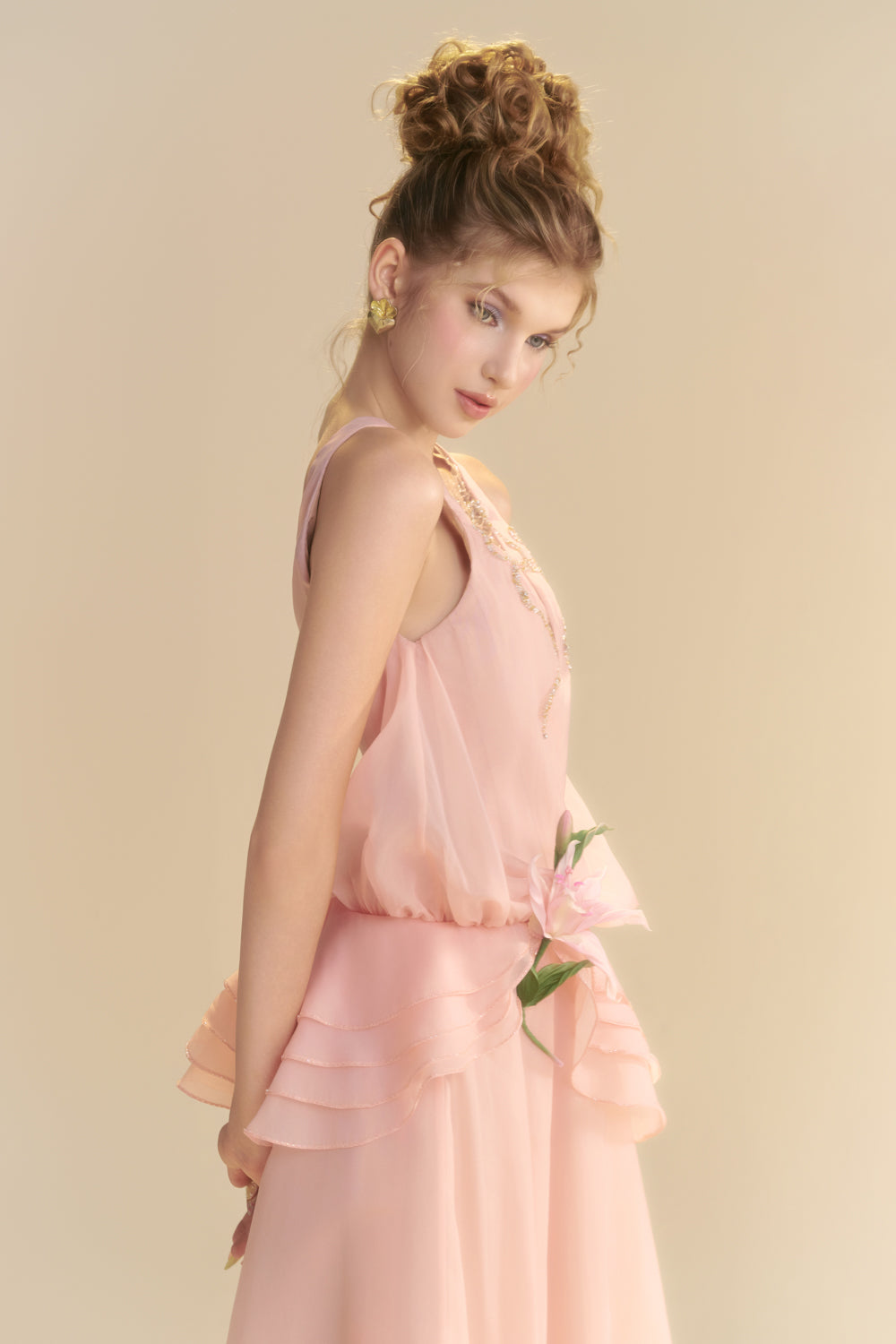 Women's Lys Blouson Draped Maxi Dress XS/S/M/L/XL/Customize Dusty Pink MEAN BLVD Women's Lys Blouson Draped Maxi Dress XS/S/M/L/XL/Customize Dusty Pink MEAN BLVD