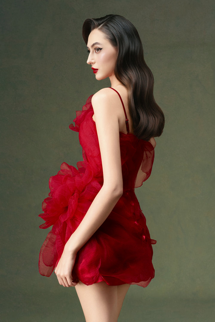 Lysa Square Neck Applique Mini Dress - MEAN BLVD