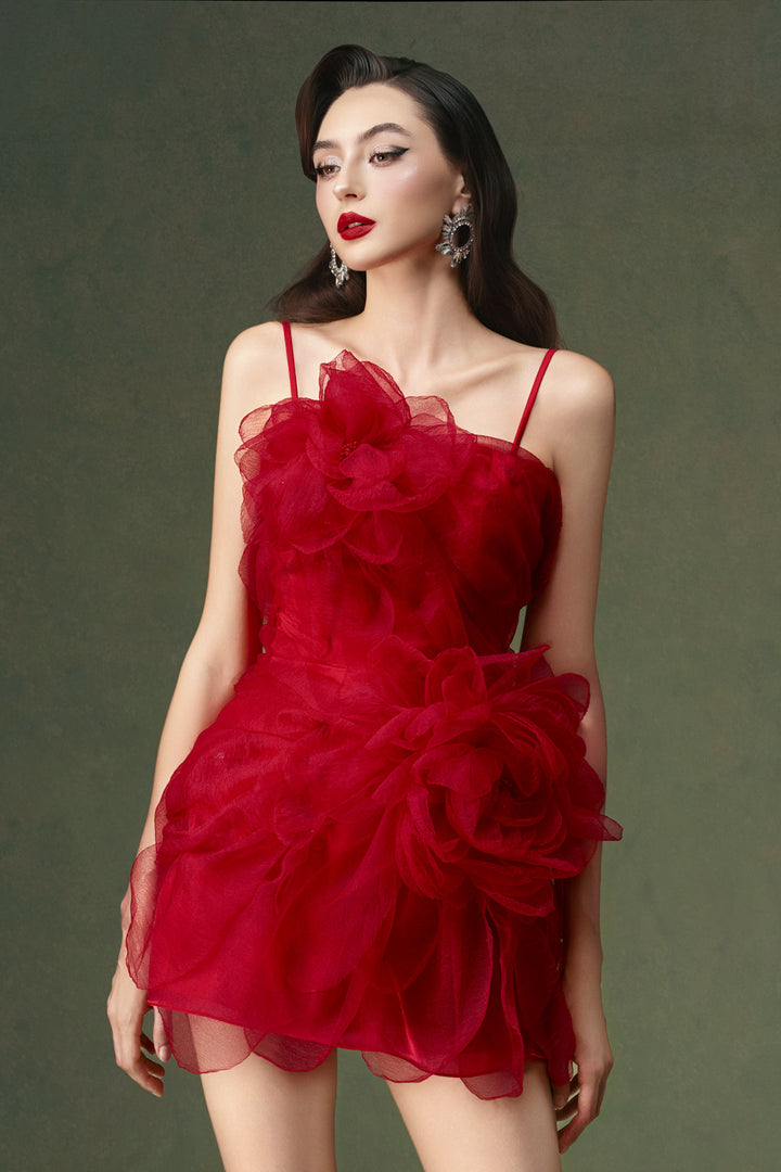 Lysa Square Neck Applique Mini Dress - MEAN BLVD