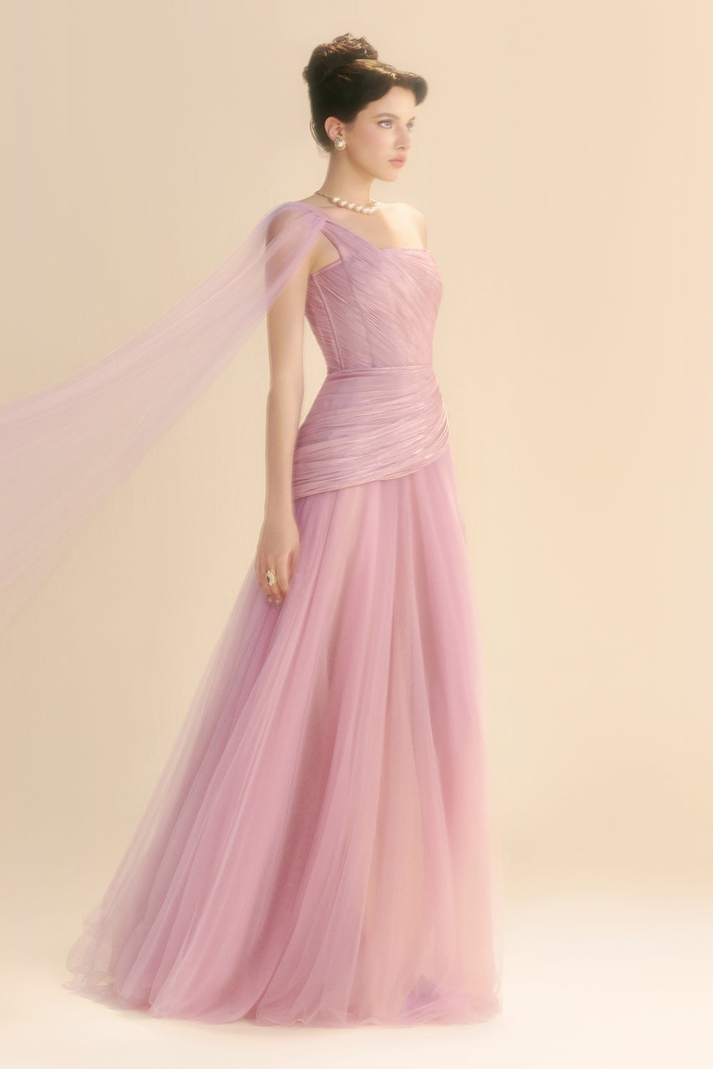 Lyssandra One Shoulder Draped Maxi Dress - MEAN BLVD